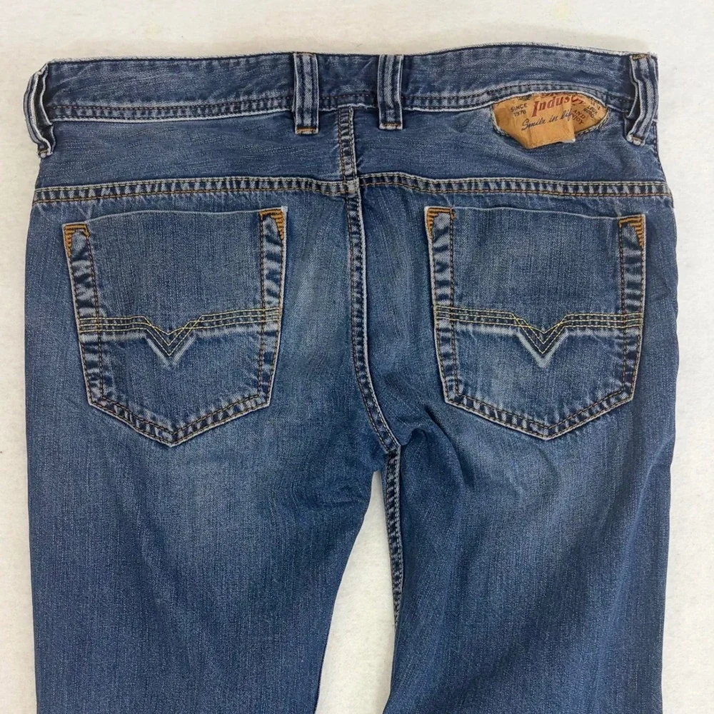 Diesel Safado Jeans Mens 30x32 Blue Regular Slim Straight 0807U Button Fly